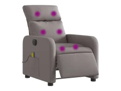 Poltrona reclinável massagens elétrica | Poltrona Confortável tecido cinza-acastanhado SHL807691