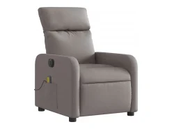 Poltrona reclinável massagens elétrica | Poltrona Confortável tecido cinza-acastanhado SHL807691
