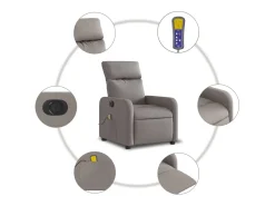 Poltrona reclinável massagens elétrica | Poltrona Confortável tecido cinza-acastanhado SHL807691