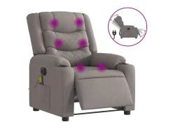 Poltrona reclinável massagens elétrica | Poltrona Confortável tecido cinza-acastanhado SHL158492