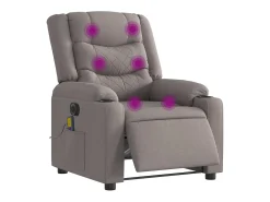 Poltrona reclinável massagens elétrica | Poltrona Confortável tecido cinza-acastanhado SHL158492