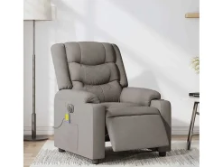 Poltrona reclinável massagens elétrica | Poltrona Confortável tecido cinza-acastanhado SHL158492