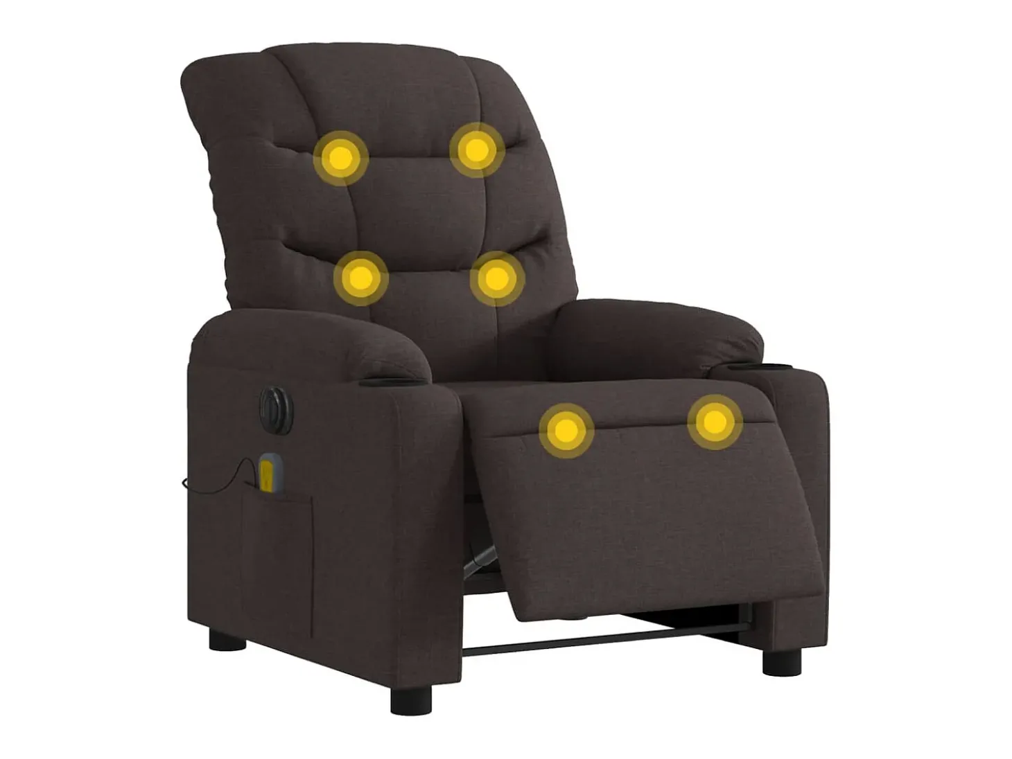 Poltrona reclinável massagens elétrica | Poltrona Confortável tecido castanho-escuro SHL208170