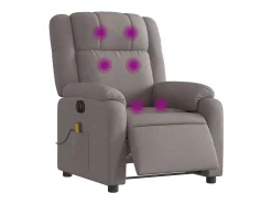 Poltrona reclinável massagens elétrica | Poltrona Confortável tecido cinza-acastanhado SHL926631