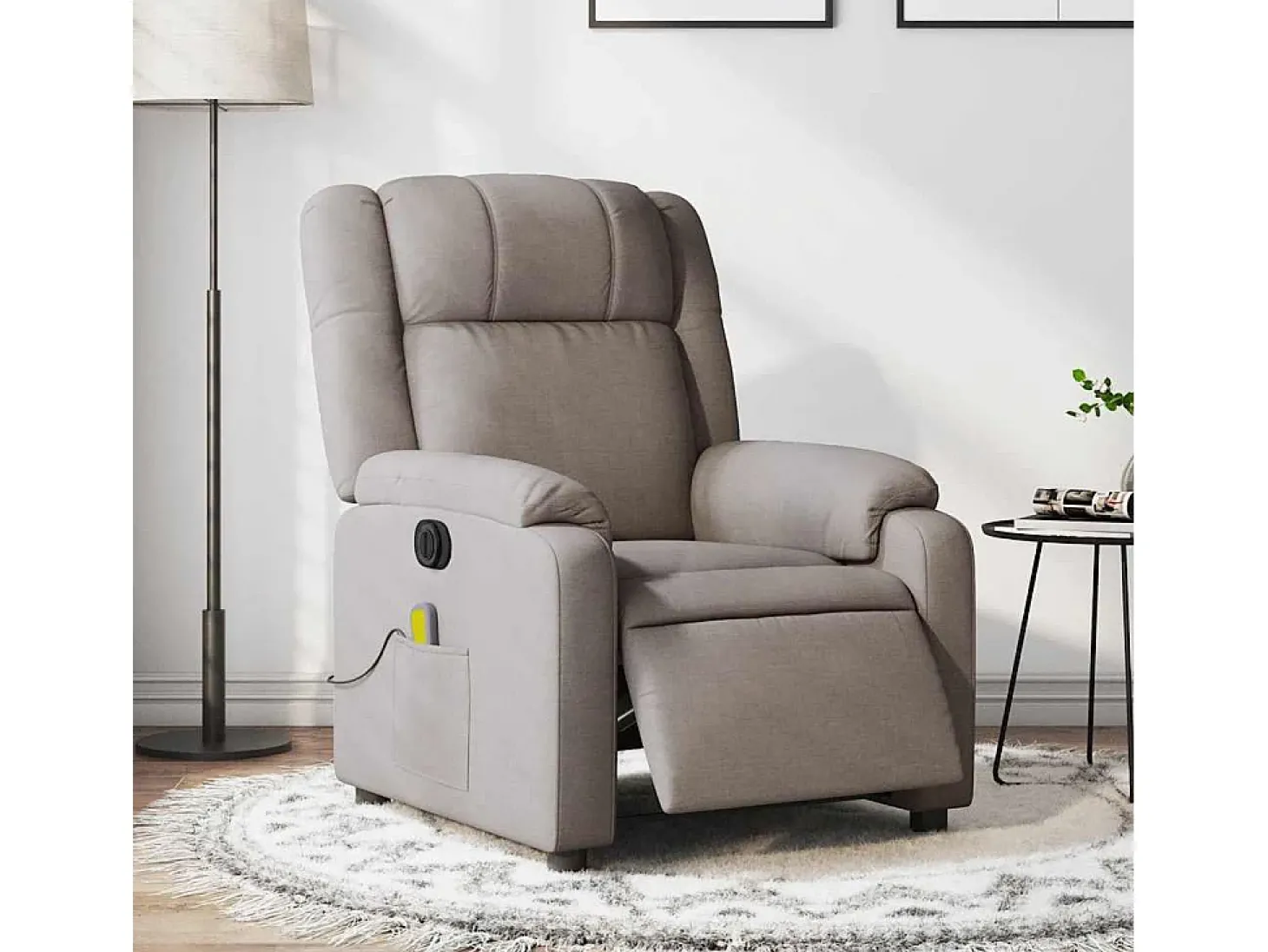 Poltrona reclinável massagens elétrica | Poltrona Confortável tecido cinza-acastanhado SHL926631