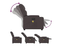 Poltrona reclinável massagens elétrica | Poltrona Confortável tecido castanho-escuro SHL255812