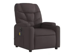 Poltrona reclinável massagens elétrica | Poltrona Confortável tecido castanho-escuro SHL255812
