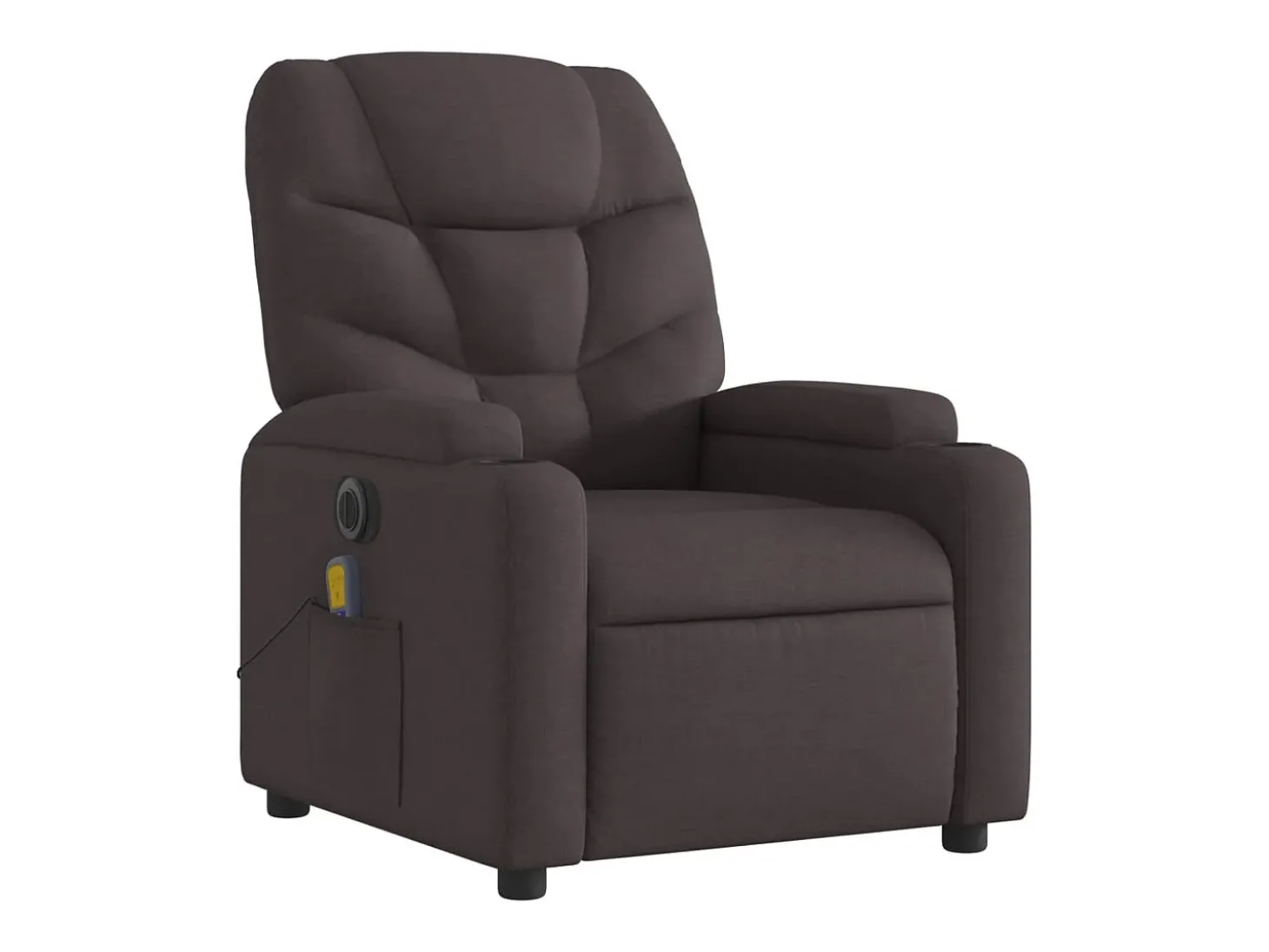 Poltrona reclinável massagens elétrica | Poltrona Confortável tecido castanho-escuro SHL255812
