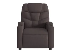 Poltrona reclinável massagens elétrica | Poltrona Confortável tecido castanho-escuro SHL255812
