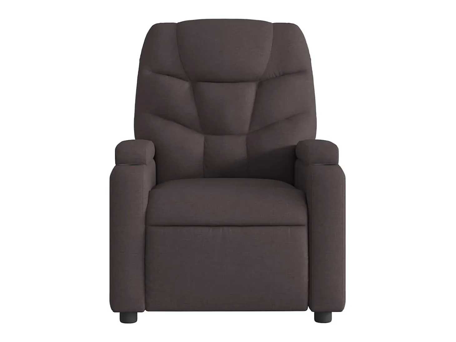Poltrona reclinável massagens elétrica | Poltrona Confortável tecido castanho-escuro SHL255812