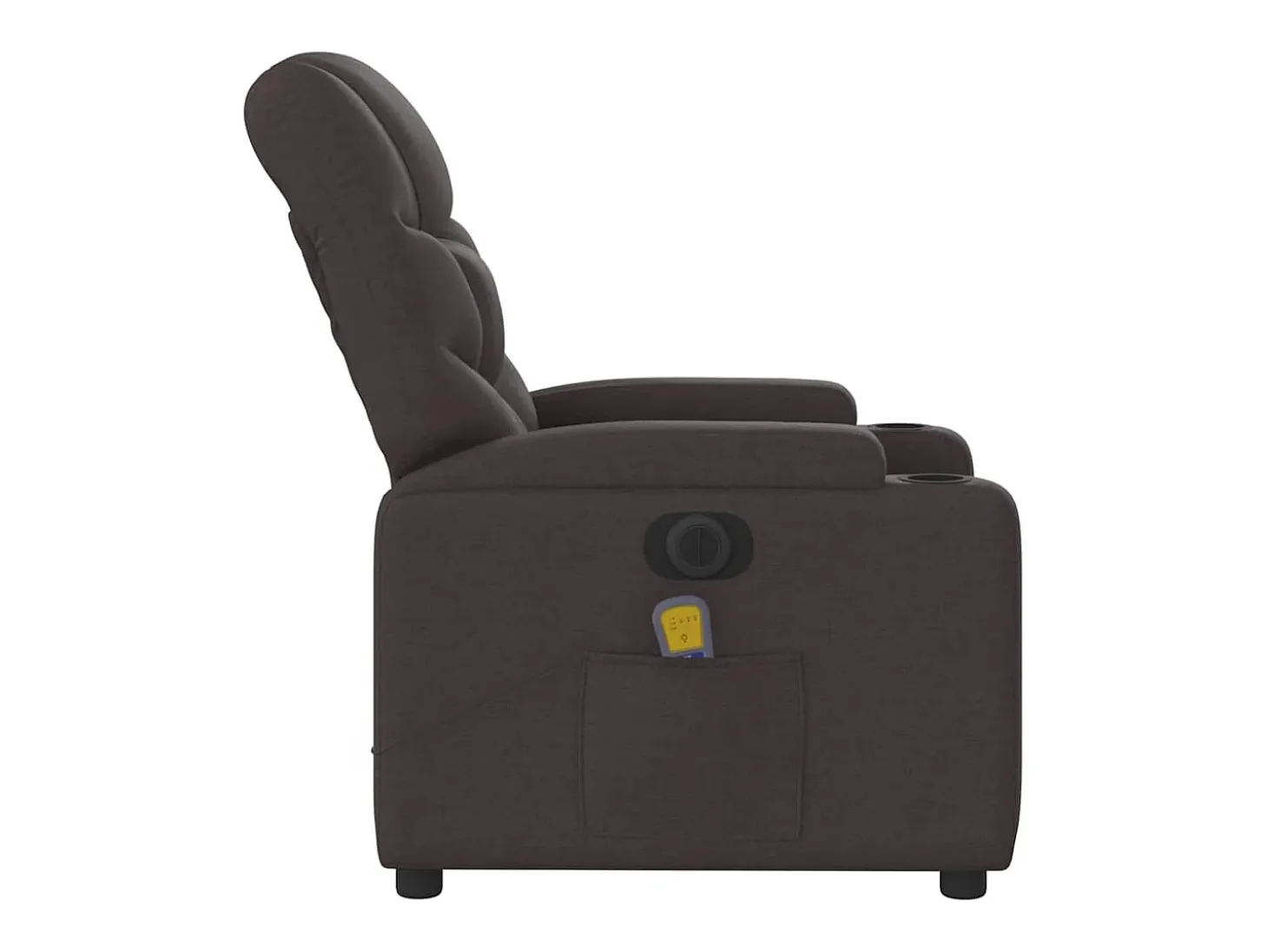 Poltrona reclinável massagens elétrica | Poltrona Confortável tecido castanho-escuro SHL255812