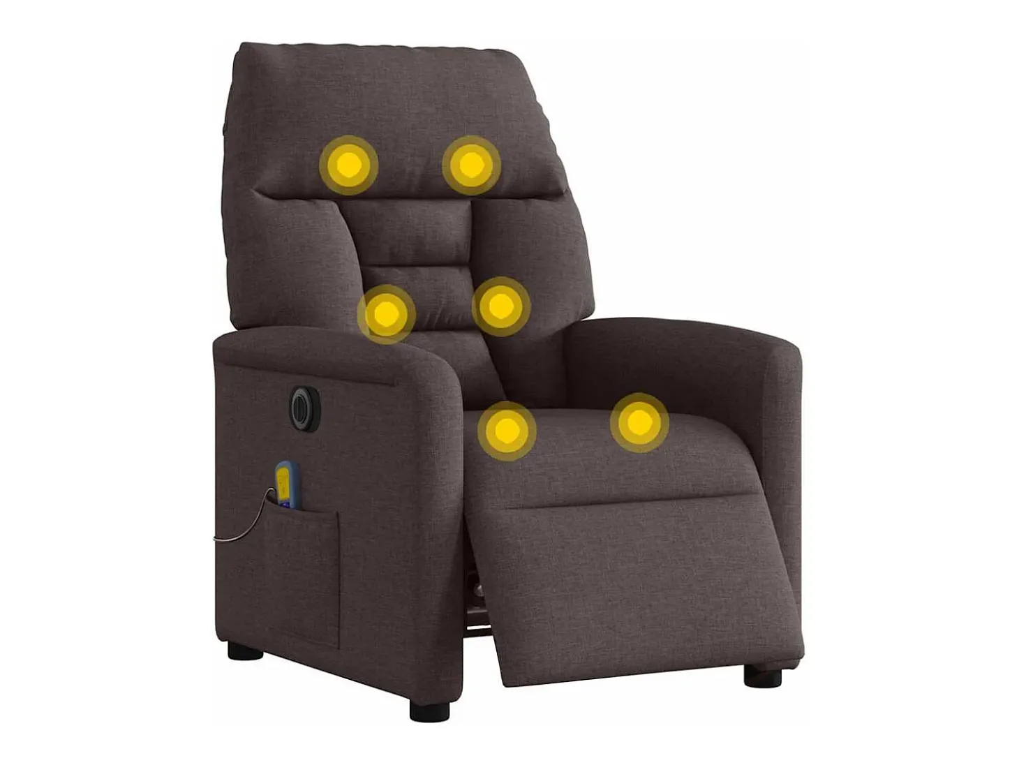 Poltrona reclinável massagens elétrica | Poltrona Confortável tecido castanho-escuro SHL959541