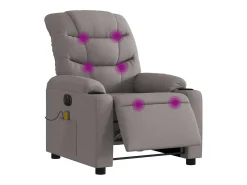 Poltrona reclinável massagens elétrica | Poltrona Confortável tecido cinza-acastanhado SHL938243
