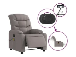 Poltrona reclinável massagens elétrica | Poltrona Confortável tecido cinza-acastanhado SHL938243
