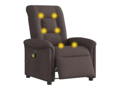 Poltrona reclinável massagens elétrica | Poltrona Confortável tecido castanho-escuro SHL144606