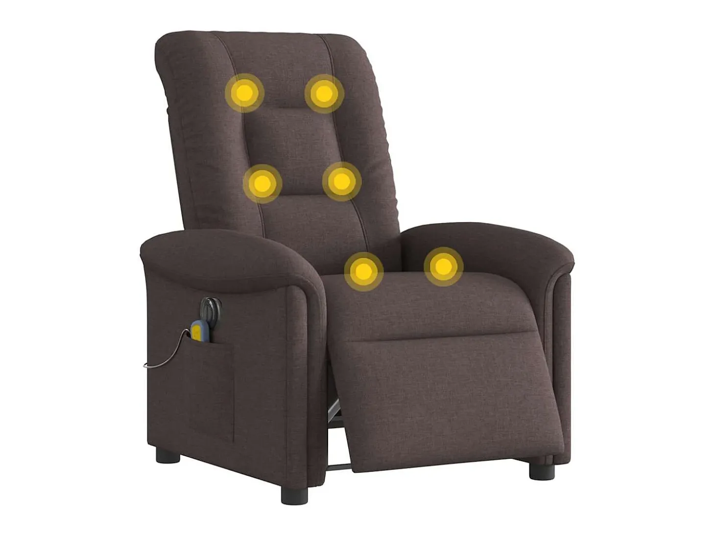Poltrona reclinável massagens elétrica | Poltrona Confortável tecido castanho-escuro SHL144606