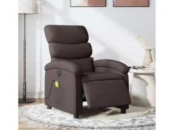 Poltrona reclinável massagens elétrica | Poltrona Confortável tecido castanho-escuro SHL136679