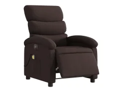 Poltrona reclinável massagens elétrica | Poltrona Confortável tecido castanho-escuro SHL136679
