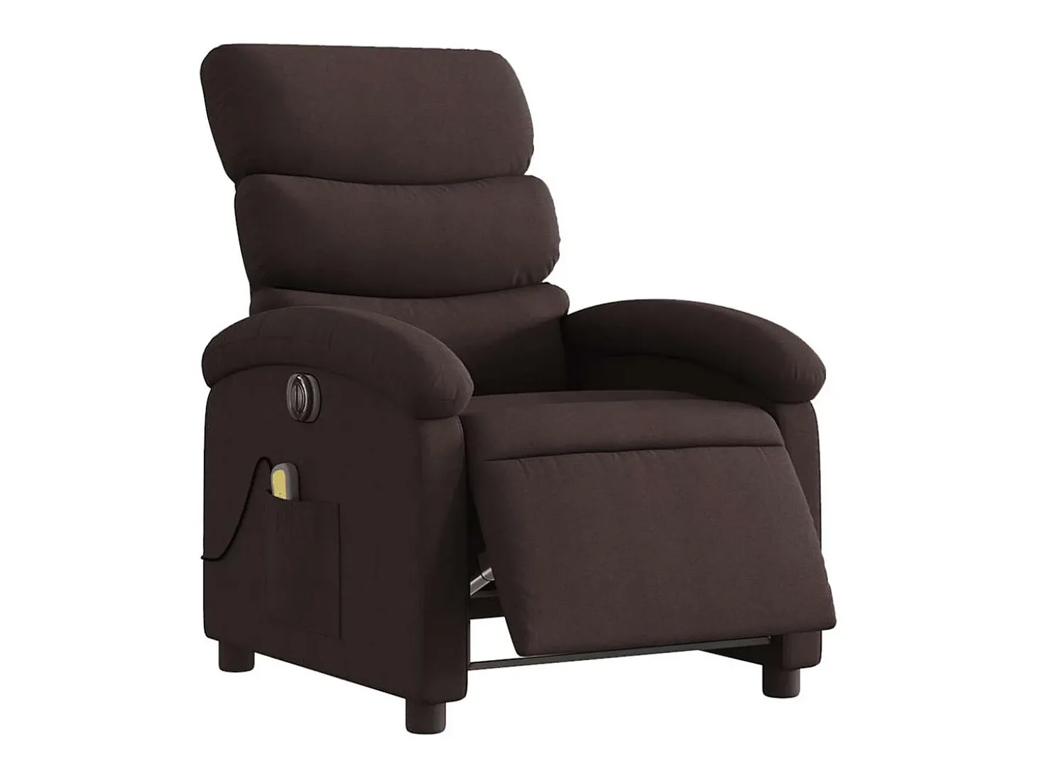 Poltrona reclinável massagens elétrica | Poltrona Confortável tecido castanho-escuro SHL136679