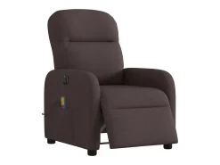 Poltrona reclinável massagens elétrica | Poltrona Confortável tecido castanho-escuro SHL618660