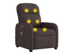 Poltrona reclinável massagens elétrica | Poltrona Confortável tecido castanho-escuro SHL618660