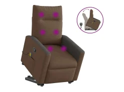 Poltrona reclinável massagens | Poltrona Confortável tecido castanho SHL225877