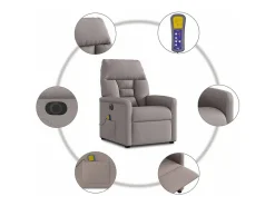Poltrona reclinável massagens elétrica | Poltrona Confortável tecido cinza-acastanhado SHL12558