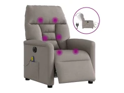 Poltrona reclinável massagens elétrica | Poltrona Confortável tecido cinza-acastanhado SHL12558