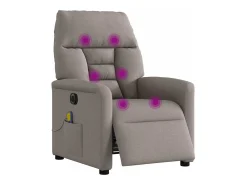 Poltrona reclinável massagens elétrica | Poltrona Confortável tecido cinza-acastanhado SHL12558