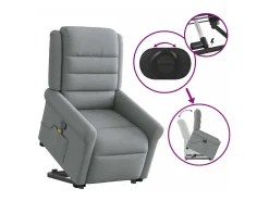 Poltrona reclinável massagens | Poltrona Confortável tecido cinzento-claro SHL600029