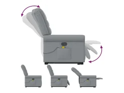 Poltrona reclinável massagens | Poltrona Confortável tecido cinzento-claro SHL600029
