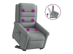 Poltrona reclinável massagens | Poltrona Confortável tecido cinzento-claro SHL600029