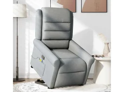 Poltrona reclinável massagens | Poltrona Confortável tecido cinzento-claro SHL600029