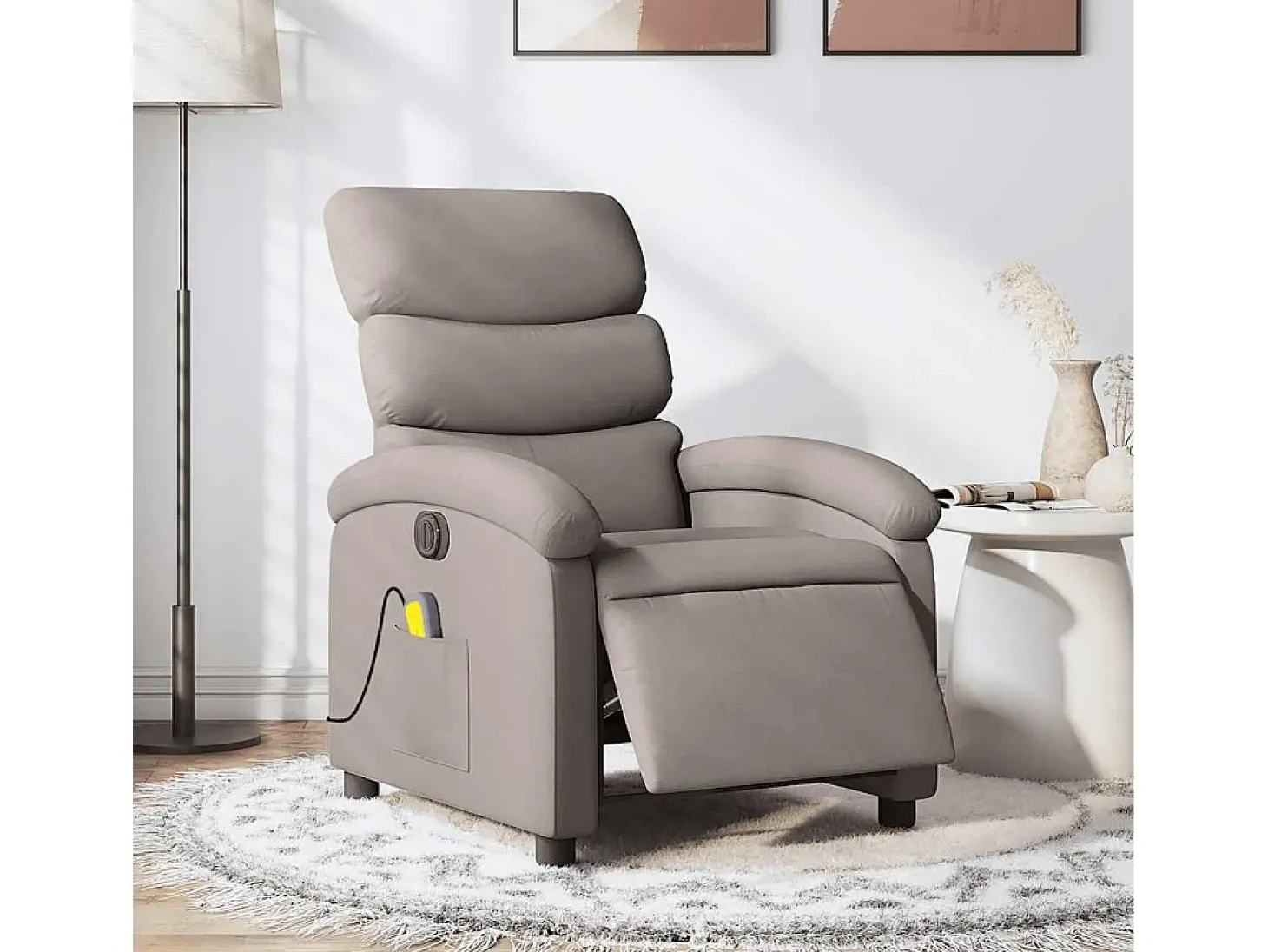 Poltrona reclinável massagens elétrica | Poltrona Confortável tecido cinza-acastanhado SHL7114
