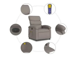 Poltrona reclinável massagens elétrica | Poltrona Confortável tecido cinza-acastanhado SHL7114
