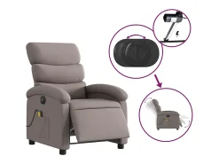 Poltrona reclinável massagens elétrica | Poltrona Confortável tecido cinza-acastanhado SHL7114