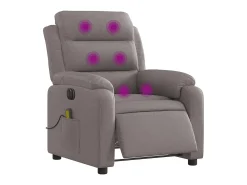 Poltrona reclinável massagens elétrica | Poltrona Confortável tecido cinza-acastanhado SHL543483