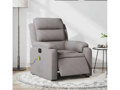 Poltrona reclinável massagens elétrica | Poltrona Confortável tecido cinza-acastanhado SHL543483