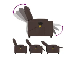 Poltrona reclinável massagens elétrica | Poltrona Confortável tecido castanho-escuro SHL922579