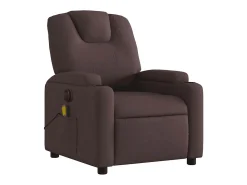 Poltrona reclinável massagens elétrica | Poltrona Confortável tecido castanho-escuro SHL922579