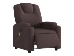 Poltrona reclinável massagens elétrica | Poltrona Confortável tecido castanho-escuro SHL922579