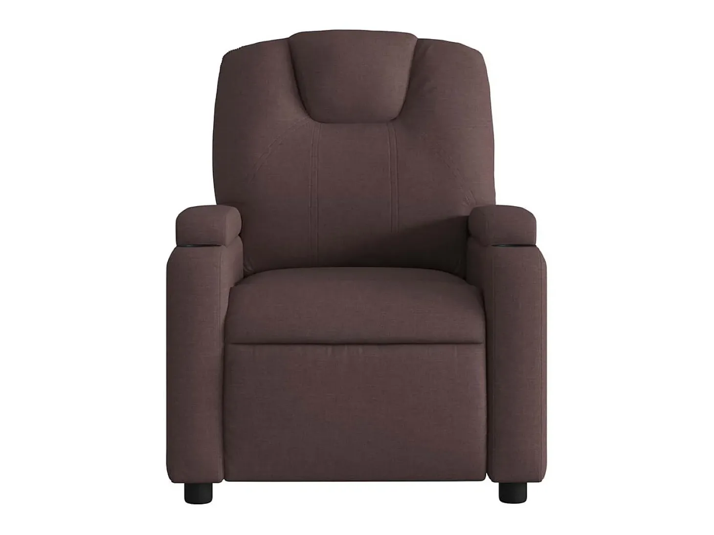 Poltrona reclinável massagens elétrica | Poltrona Confortável tecido castanho-escuro SHL922579