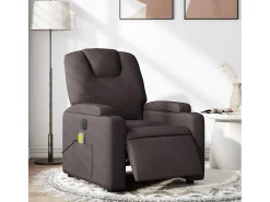 Poltrona reclinável massagens elétrica | Poltrona Confortável tecido castanho-escuro SHL922579