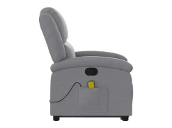 Poltrona reclinável massagens | Poltrona Confortável tecido cinzento-claro SHL720970