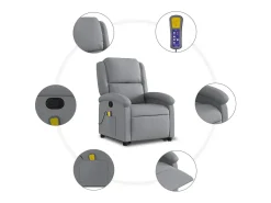Poltrona reclinável massagens | Poltrona Confortável tecido cinzento-claro SHL720970