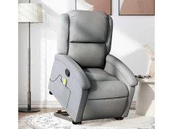 Poltrona reclinável massagens | Poltrona Confortável tecido cinzento-claro SHL720970