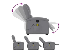Poltrona reclinável massagens | Poltrona Confortável tecido cinzento-claro SHL720970