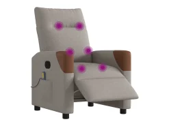 Poltrona reclinável massagens elétrica | Poltrona Confortável tecido cinza-acastanhado SHL781120