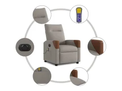 Poltrona reclinável massagens elétrica | Poltrona Confortável tecido cinza-acastanhado SHL781120