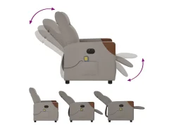 Poltrona reclinável massagens elétrica | Poltrona Confortável tecido cinza-acastanhado SHL781120